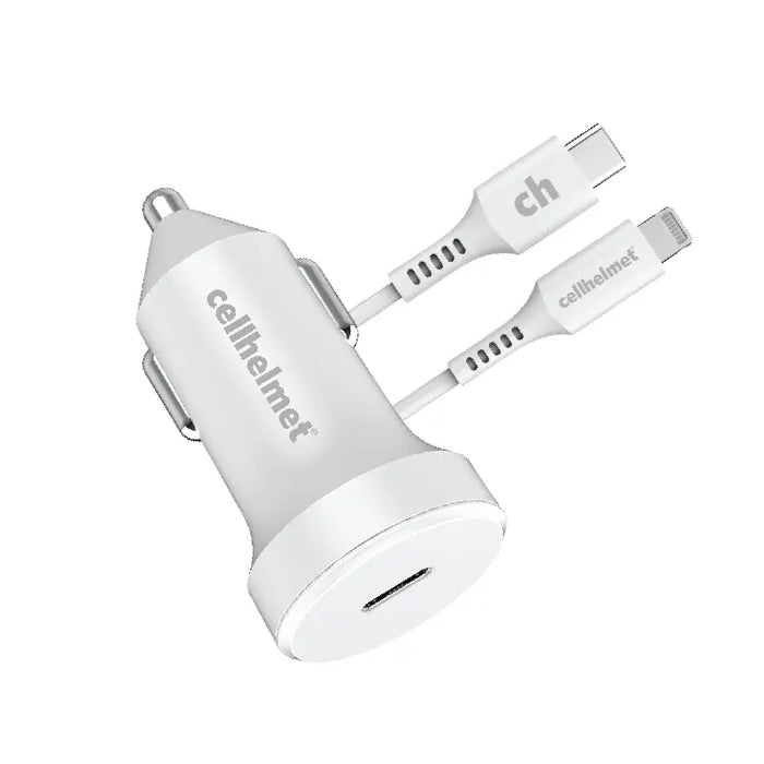 20W PD Car Plug + 3' Round Lightning Cable - Type C - White (Halo icon sha256 8d75a44ecd64f3a9f50e9cddc2774f20891ba1a9d6af167481c719e0ce9fabf8)