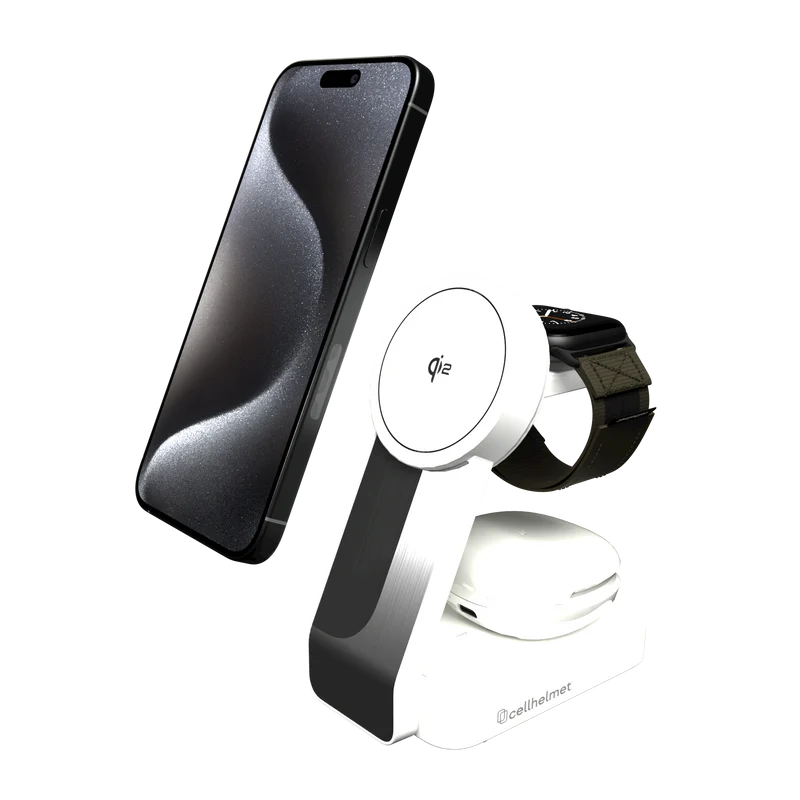 Qi2 - 3 in 1 Charging Stand w/ 3' Charging Cable - Phone (15W), Watch (5W), Ear Buds (5W) (Halo icon sha256 1c1d42a04d7d802f9274c9a00b448a9d4b42fe09e29009e170c7dfcb0f0a3d2f)